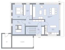 Grundriss Erdgeschoss - MEISTER-HAUS Kollektion. Die zweigeschossige Variante. 